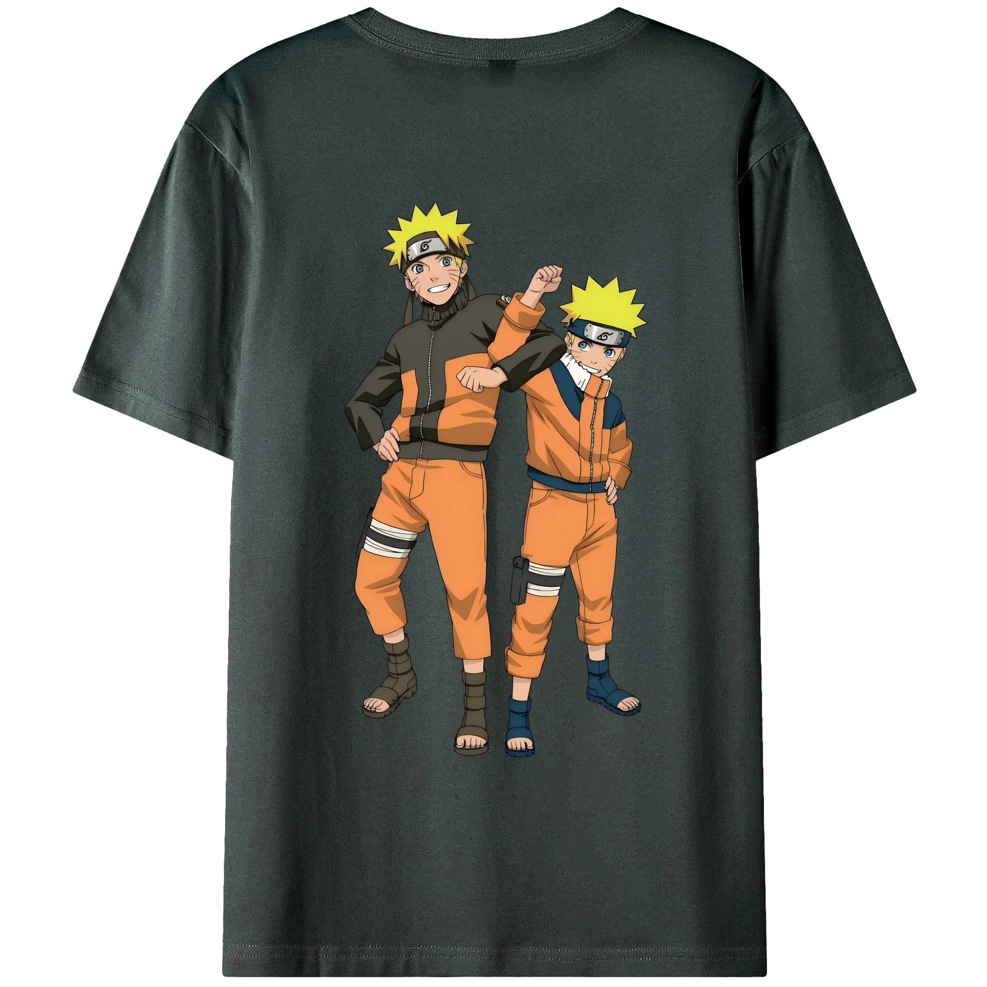 （画像用） NARUTO -ナルト- うずまき ナルト Uzumaki Naruto 綿100％ メンズ半袖Tシャツ（バックプリント） 通気性